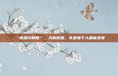 “离婚冷静期”,天的煎熬,不是每个人都能承受