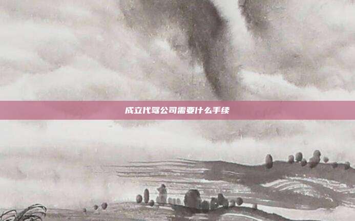 成立代驾公司需要什么手续