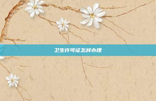 卫生许可证怎样办理