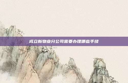 成立新物业分公司需要办理哪些手续
