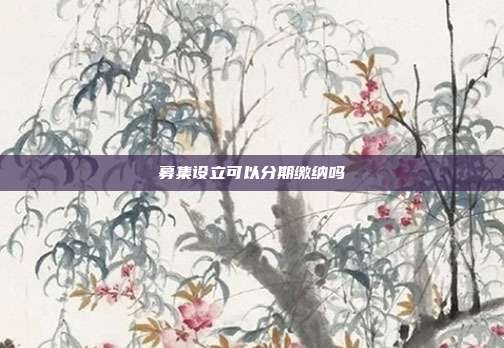 募集设立可以分期缴纳吗