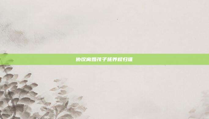协议离婚孩子抚养权归谁