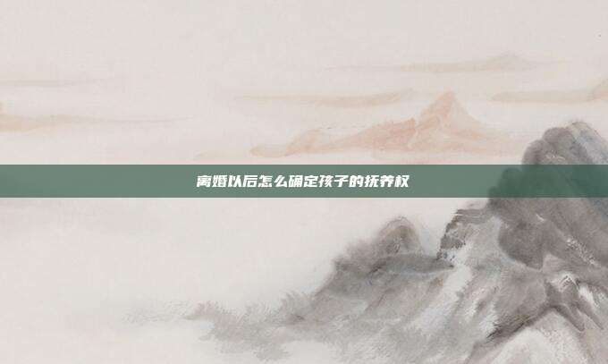 离婚以后怎么确定孩子的抚养权