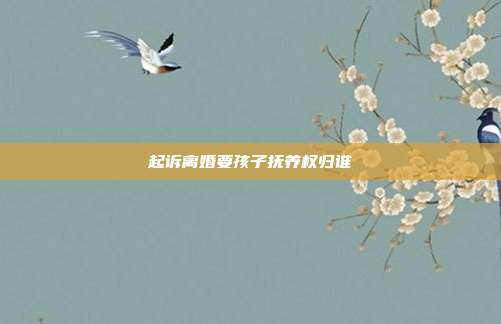 起诉离婚要孩子抚养权归谁