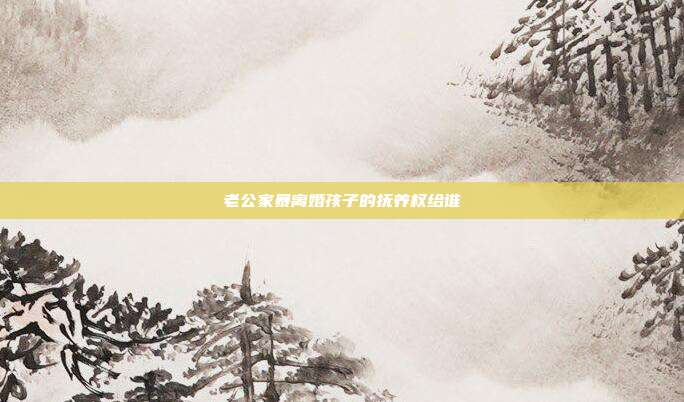 老公家暴离婚孩子的抚养权给谁