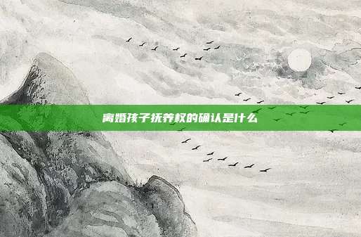 离婚孩子抚养权的确认是什么