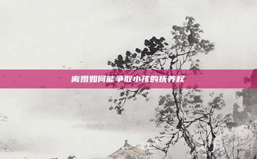 离婚如何能争取小孩的抚养权