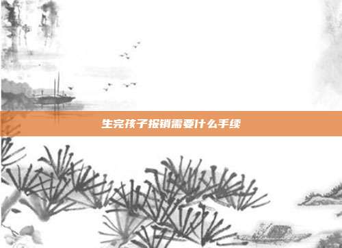 生完孩子报销需要什么手续