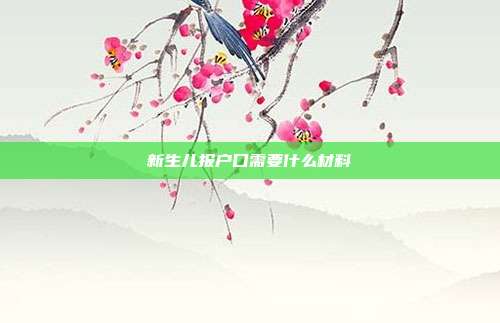 新生儿报户口需要什么材料