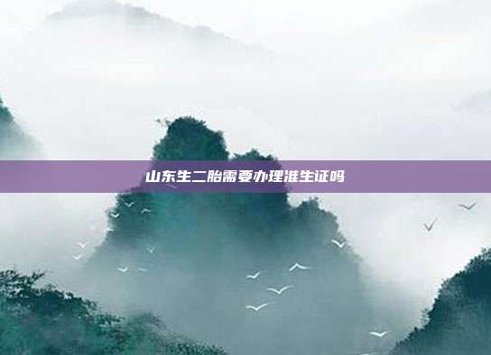山东生二胎需要办理准生证吗