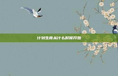 计划生育从什么时候开始