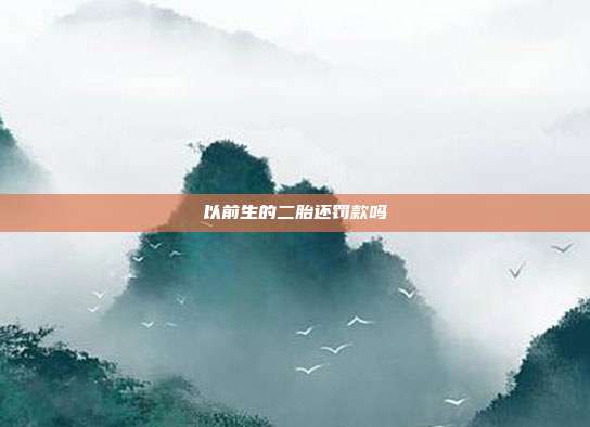 以前生的二胎还罚款吗