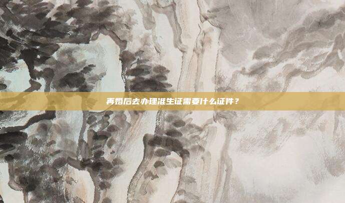 再婚后去办理准生证需要什么证件？
