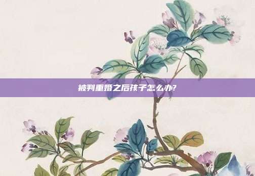 被判重婚之后孩子怎么办?