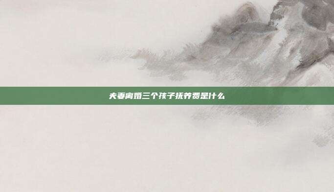 夫妻离婚三个孩子抚养费是什么