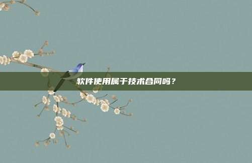 软件使用属于技术合同吗?