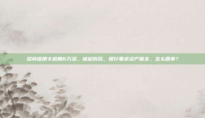 招商信用卡逾期6万多,被起诉后,银行要求资产保全,怎么回事?