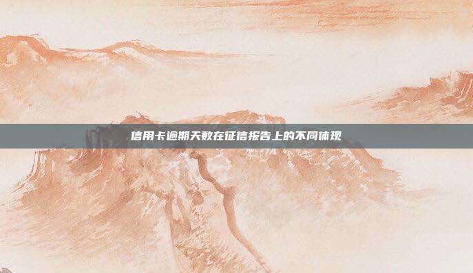 信用卡逾期天数在征信报告上的不同体现