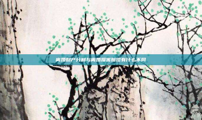 离婚财产分割与离婚损害赔偿有什么不同