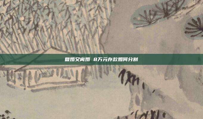 复婚又离婚 8万元存款如何分割