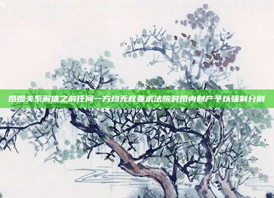 婚姻关系解体之前任何一方均无权要求法院对婚内财产予以强制分割