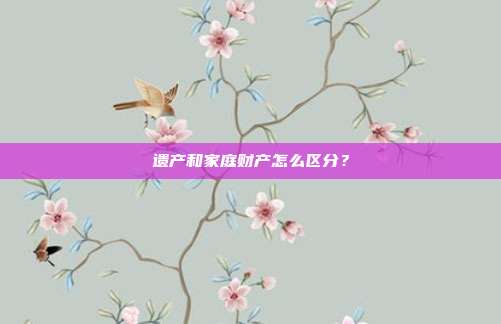 遗产和家庭财产怎么区分？