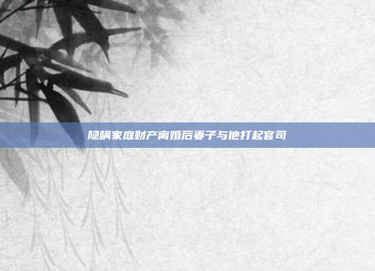 隐瞒家庭财产离婚后妻子与他打起官司