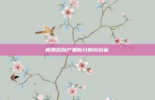 离婚后财产重新分割纠纷案