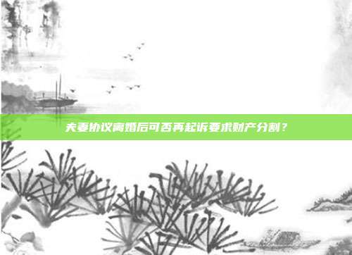 夫妻协议离婚后可否再起诉要求财产分割?