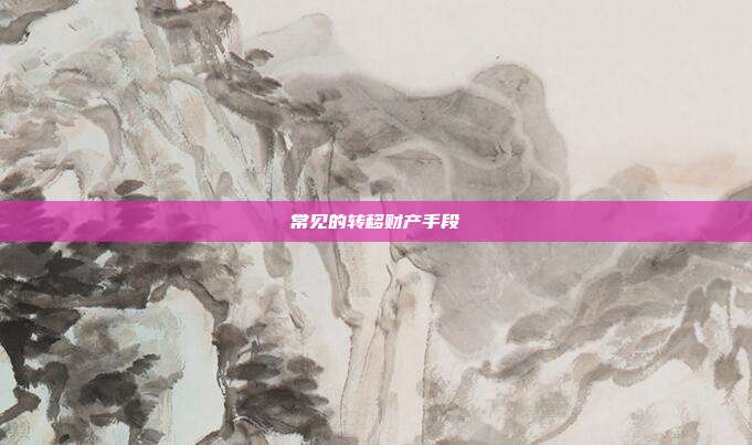 常见的转移财产手段