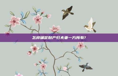 怎样确定财产归夫妻一方所有?