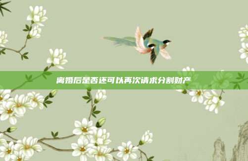 离婚后是否还可以再次请求分割财产