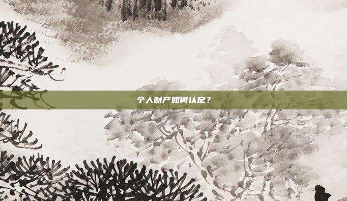 个人财产如何认定?