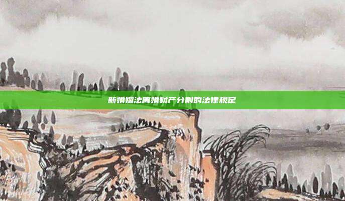 新婚姻法离婚财产分割的法律规定