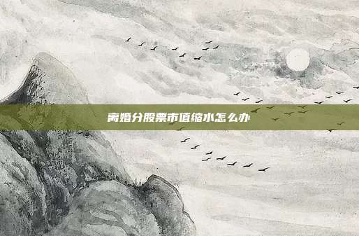 离婚分股票市值缩水怎么办
