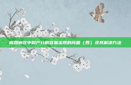 离婚协议中财产分割容易出现的问题(四)及其解决方法