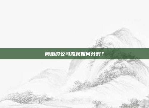 离婚时公司股权如何分割?