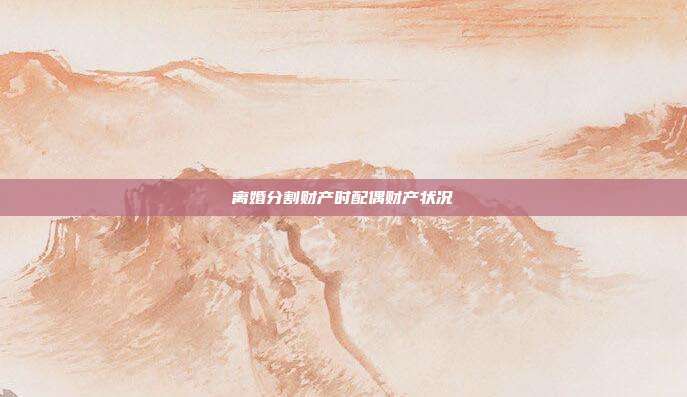 离婚分割财产时配偶财产状况