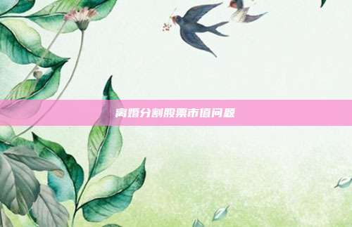 离婚分割股票市值问题