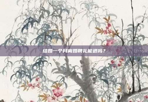 结婚一个月离婚聘礼能退吗？