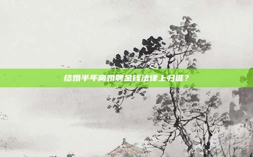 结婚半年离婚聘金钱法律上归谁？
