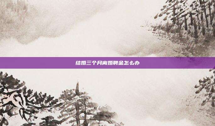 结婚三个月离婚聘金怎么办