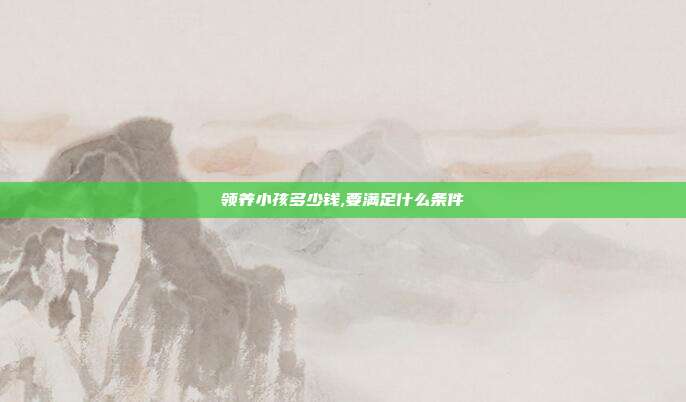 领养小孩多少钱,要满足什么条件