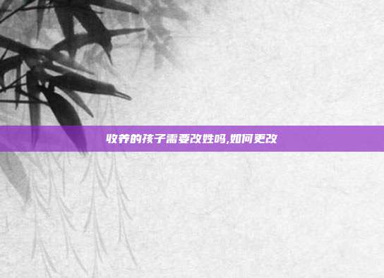 收养的孩子需要改姓吗,如何更改