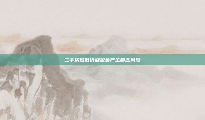 二手房做低价避税会产生哪些风险