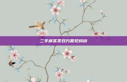 二手房买卖双方常见纠纷