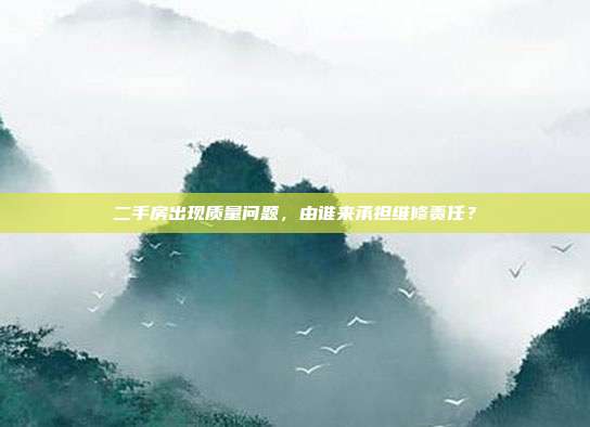 二手房出现质量问题,由谁来承担维修责任?
