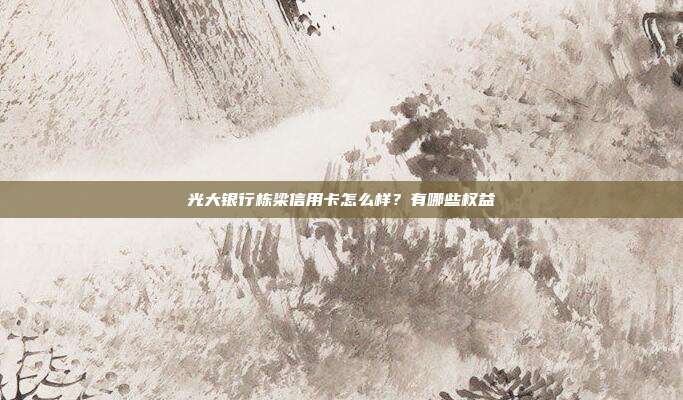 光大银行栋梁信用卡怎么样?有哪些权益