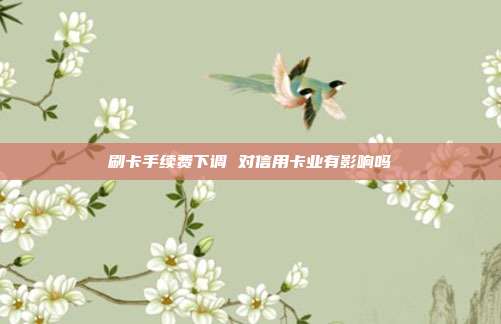 刷卡手续费下调 对信用卡业有影响吗