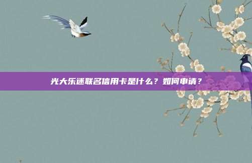 光大乐迷联名信用卡是什么?如何申请?